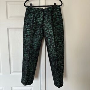Green & black J Crew brocade pants